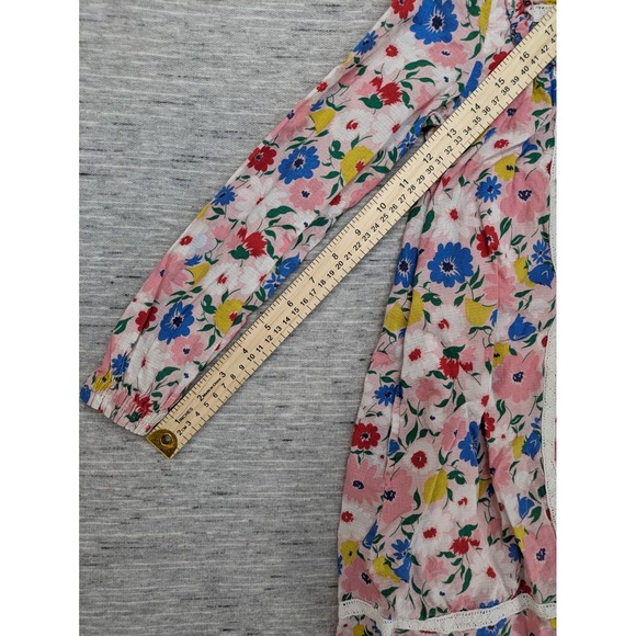 Mini Boden Floral Peasant Dress Girls 6-7 Long Sleeve Lightweight Boho Fairy - Picture 4 of 10